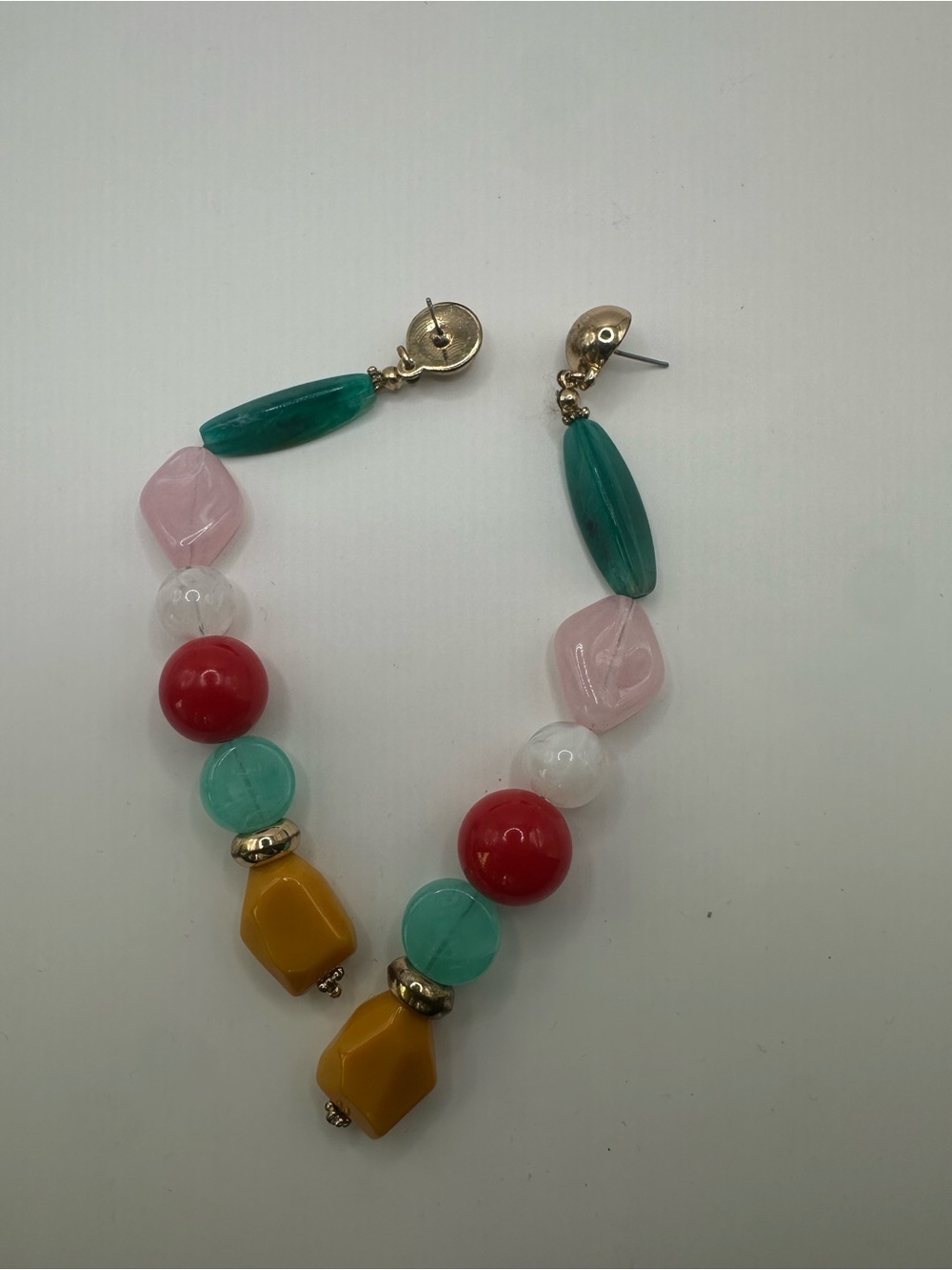 Colorful Beaded Drop Earrings - Multicolor